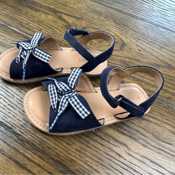 Old Navy Navy Blue Sandals with Gingham Bow - Picture 1 of 5